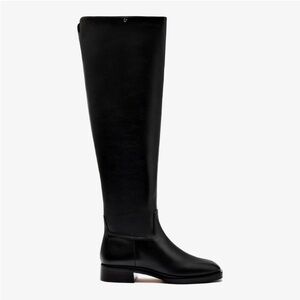 Larroude Anne Hi Boot In Black Leather Equestrian Riding Size 6.5 EUC